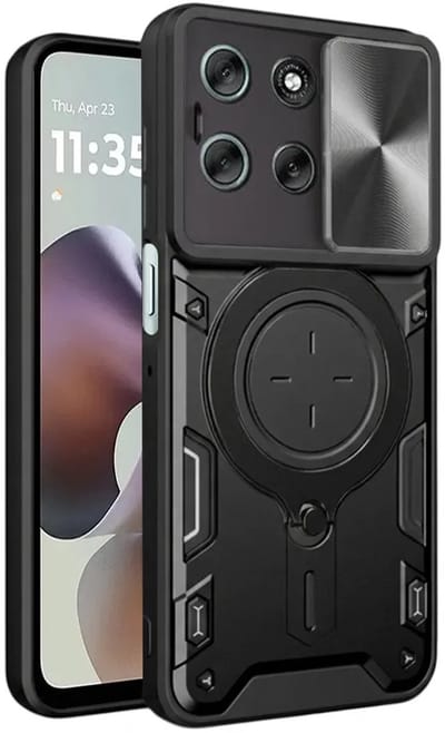 Hoesje geschikt voor Motorola Moto G56 - Techsuit CamGuard Pro Back Cover - Zwart