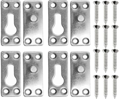 Dailygoods - 4 Sets Bedrails Bevestigingsmiddelen, Bed Rail Hulpstukken, Rail Beugel, Geschikt Voor Het Bevestigen Van Bedframe, Bedhoeken, Enz. (Lengte X Breedte: 6,2 cm X 2,5 cm)