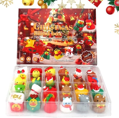 Kerst Adventskalender - Eenden Speelgoed - Feestelijke Verrassing - 24 Dagen Plezier - 31 x 5 x 22.5 cm