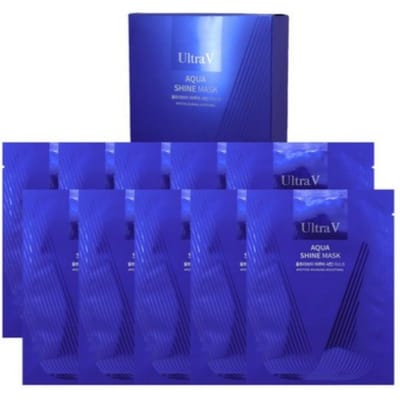 Ultra V Aqua Shine Sheet Mask (25ml *10 vellen) Anti-Aging Koreaanse Schoonheid blue
