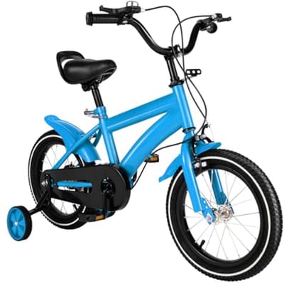 14 inch kinderfiets met steunwielen en spatborden voor jongens en meisjes