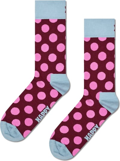 Happy Socks Big Dot Sock - unisex sokken - donkerrood - Unisex - Maat: 36 - 40