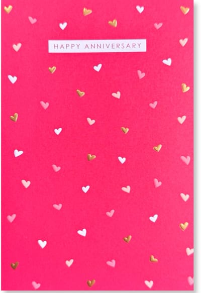 Cards & Crafts Happy Anniversary - Jubileum / Trouwdag Wenskaart - 12 x 17 cm - gevouwen kaart Inclusief envelop