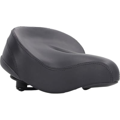 Comfortabel Fietszadel voor Dames Heren PVC Leer Schokabsorberend Schuim Gevoerd Fietszadel Kussen zwart