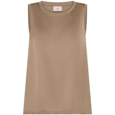 Canotta Deha Top Met Satijnen Voorkant En Uitlopend Model - Fashion Wear - Vrouwen