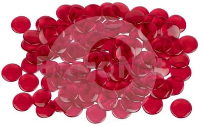 Plastic Bingo Kien Fiches zakje met 100 kiendopjes ROOD