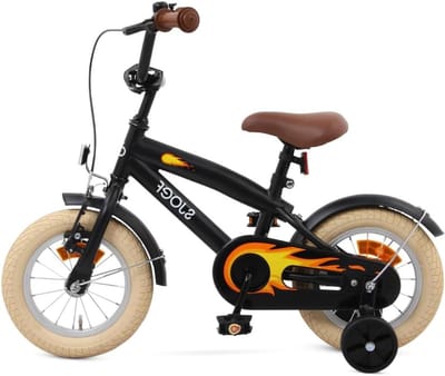 Kinderfiets - Jongensfiets - Leren Fietsen - Afneembare Zijwieltjes - 12 inch - Mat Zwart
