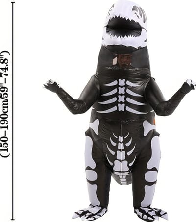 Nivard Halloween Outfit - Halloween Kostuum - Pak - Opblaasbaar Kostuum - Costume - Carnaval - Volwassenen - T-Rex Skelet
