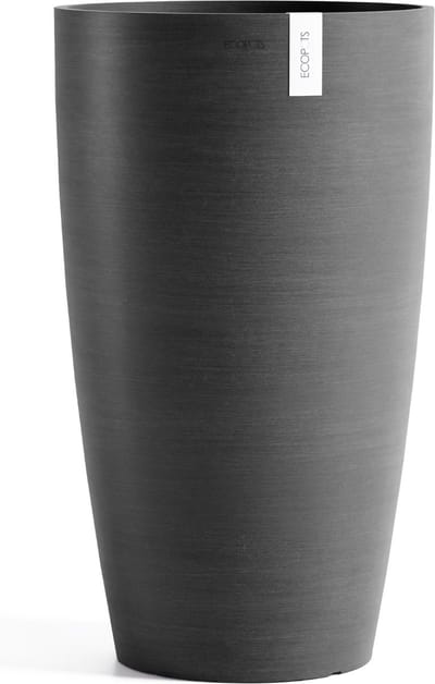 Ecopots Stockholm High 60 - Dark Grey - Ø35 x H60 cm - Ronde donkergrijze bloempot
