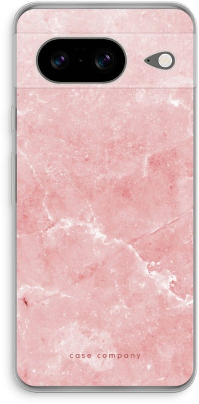 Case Company® - Hoesje geschikt voor Google Pixel 8 hoesje - Roze marmer - Soft Cover Telefoonhoesje - Bescherming aan alle Kanten en Schermrand