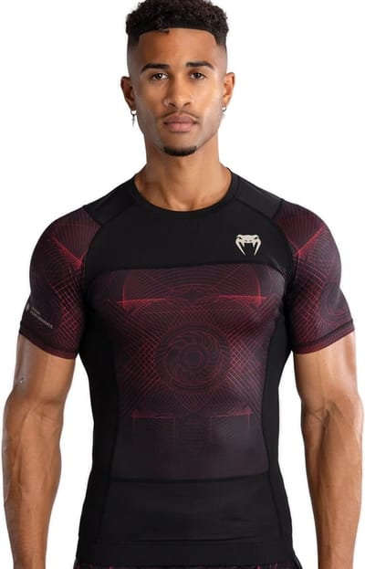 Venum G-Fit Air Rashguard Diep Zwart Vuur Rood - S