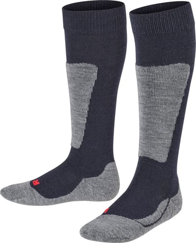 FALKE Active Ski warm dik wol functioneel materiaal skisokken kinderen blauw - maat 31-34