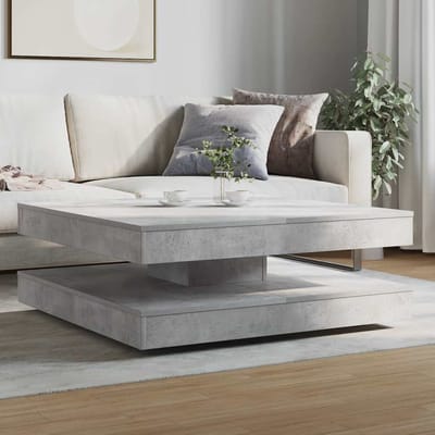 vidaXL - Salontafel - 360 - graden - draaibaar - 90x90x34,5 - cm - betongrijs
