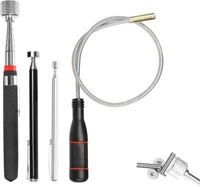 Magnetische Telescoopstang - Grijper Tool - Onderdelen Verzamelen - Flexibele Kop - 550mm Uitschuifbaar - Zilver