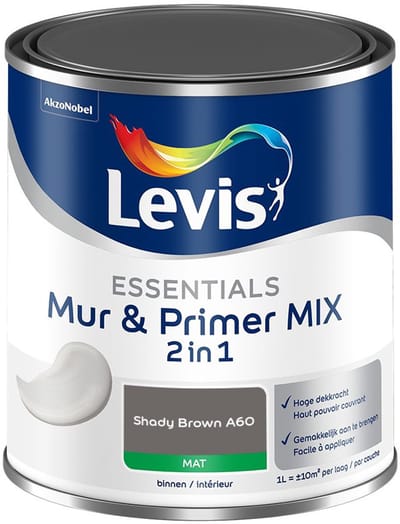 Levis - Essentials Mur & Primer Mix - Shady Brown A60 - Mengverf - 1 L
