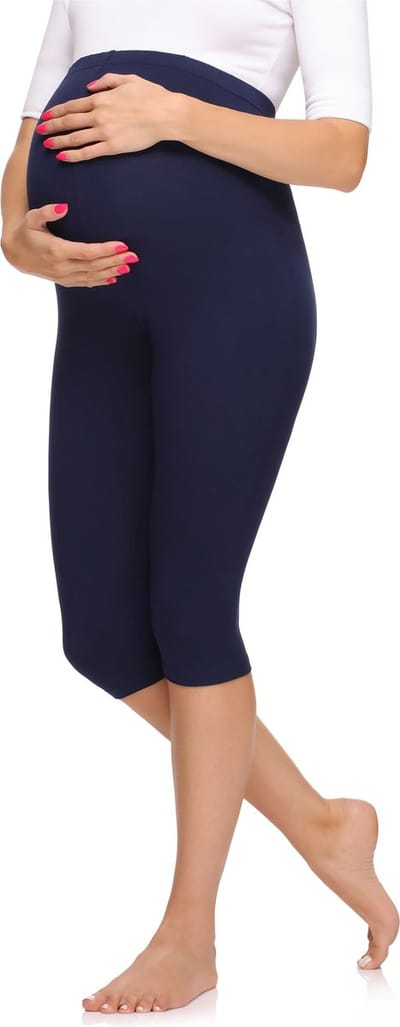 Merry Style Dames Leggings - Zwangerschapskleding - Capri - Viscose - MS-MS10-298-LE - Marineblauw - S