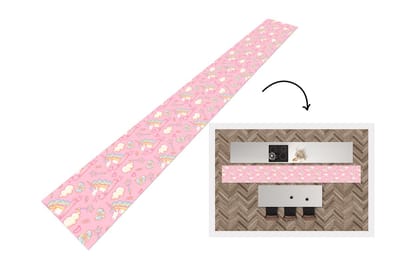 Keukenloper - Keukenmat - Unicorn - Roze - Patronen - Kind - 400x50 cm - Keuken vloerkleed