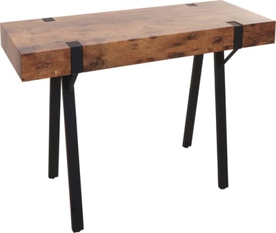 Console tafel MCW-L54, telefoontafel werktafel bijzettafel opbergtafel, metaal 75x100x40cm ~ donker wild eiken
