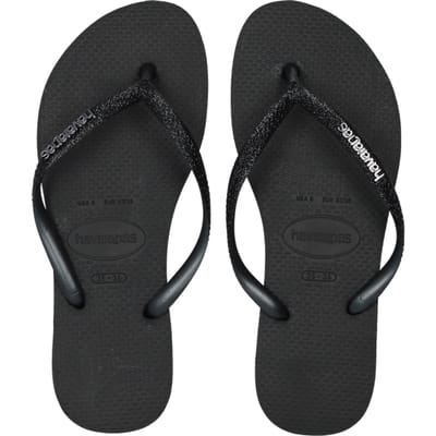 Havaianas Slim Slippers en Sandalen Dames - Zwart - Maat 33/34 - Plastic