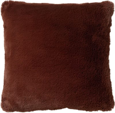 Dutch Decor ZAYA - Sierkussen 45x45 cm - bontlook - effen kleur - Rocky Road - bruin - Inclusief binnenkussen
