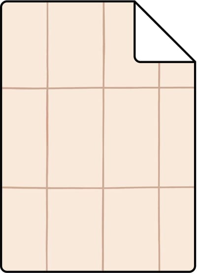 Proefstaal ESTAhome behang kleine tegeltjes beige en terracotta - 26.5 x 21 cm - 131788-S