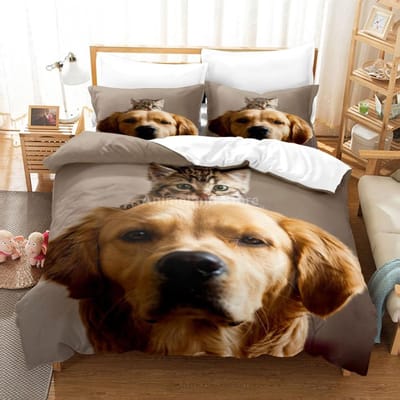 Prachtige Hond Dalmatiër Beddengoed Set 3d Luxe Dekbedovertrek Sets Dekbed Bedlinnen Queen King Eenpersoons Maat Zwart Wit Dier Huisdier AU Double(180x210cm)