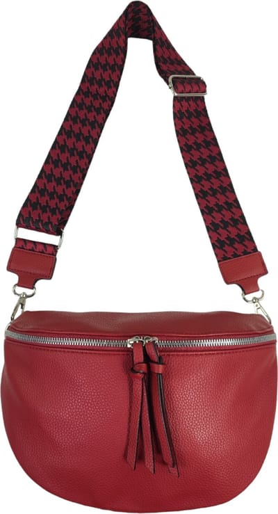 Qischa® - Crossbody heuptas bumbag - fashion riem - soft - donkerrood - vegan - large size