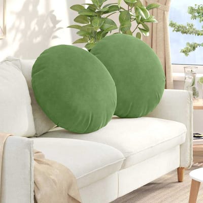 vidaXL - Zitkussens - 2 - pcs - Lichtgroen - Ø - 40 - x - 13 - cm - Fluweel