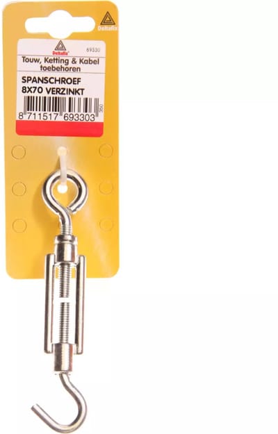 Deltafix Spanschroef 70 mm - Haak-oog - Verzinkt - Licht gebruik