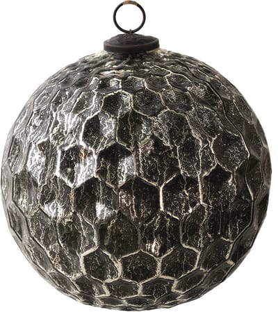 Clayre & Eef Kerstbal XL Overig Ø 20 cm Zwart Glas Kerstballen