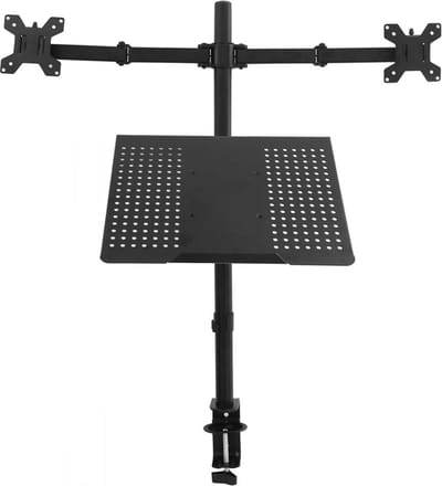 NÖRDIC MS23 Monitor en laptop standaard - 2 Schermen - 1 houder voor Laptop - Geschikt voor Monitor Tot 27" en Notebook Tot 17"