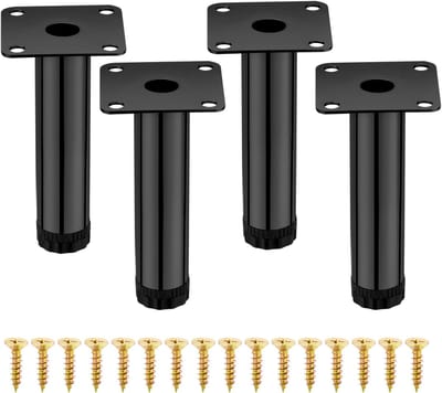 Meubelpoten Set - Bankpoten Kastpoten - Meubels Verhogen - Verstelbaar 10mm - 10 cm Hoog - Zwart