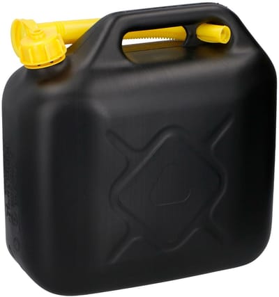 Dunlop Jerrycan 10 Liter - Benzine en Water - UN-Gecertificeerd voor Gevaarlijke Vloeistoffen - Incl. Trechter/Benzineslang - Zwart/Geel