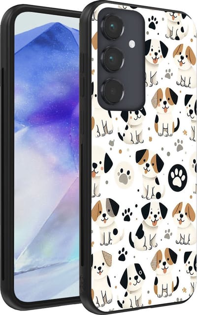 Smartphonica Telefoonhoesje geschikt voor Samsung Galaxy A55 met honden opdruk - TPU backcover case dog design geschikt voor Samsung Galaxy A55