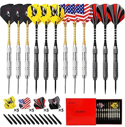 Professionele Dartset van 12 Darts met Aluminium Schachten en Vervangbare Vinnen