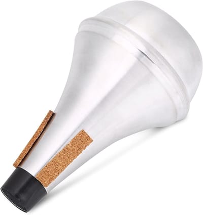 Demper voor Trompet, Geluidsdemper van Aluminium Legering, Recht Model, Zilveren Trompetdemper, Muziekinstrument Accessoire