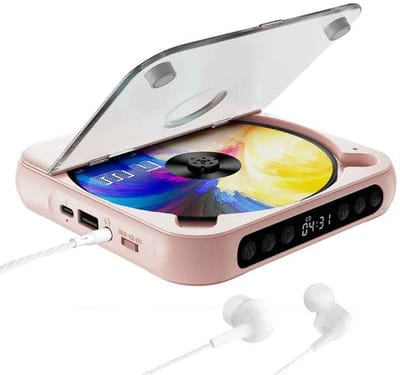 Casa Living Draagbare CD-Speler - Bluetooth Muziekspeler - Oplaadbare Batterij - LCD-Scherm - Touchbediening - Tot 7 uur Luisterplezier - Roze