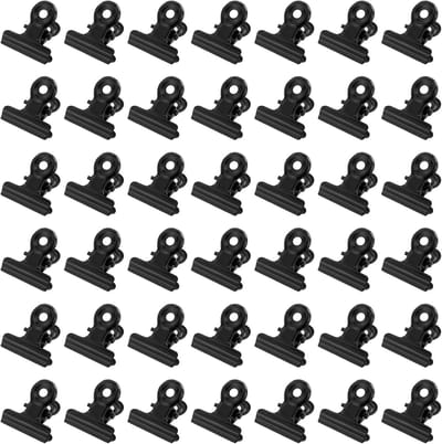 42 stuks kleine bulldog paperclips, 22 mm multifunctionele binderclip voor klemmen, mini metalen klemmen, briefklemmen voor tagtassen, foto's, tekeningen, kunsthandwerk, kantoor, keuken (zwart, 22 mm)