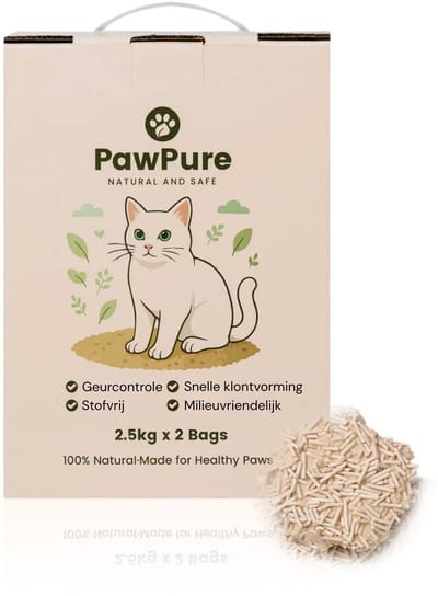 PawPure Tofu Kattenbakvulling 2x2,5kg – Klonterend, Doorspoelbaar, Stofarm, Geurcontrole, Natuurlijk & Milieuvriendelijk