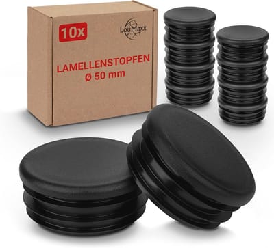 Buisstoppen 50 mm voor Ronde Hekpalen - Set van 10 Zwarte Kunststof Doppen