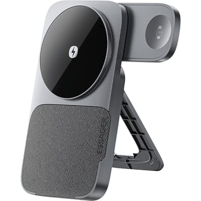 Essager 3-in-1 Opvouwbare Draadloze Oplader 15W met Standaard Grijs