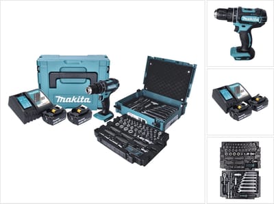 Makita DHP482JX13 Accu Klop-/Schroefboormachine 18V Body in Mbox incl. 120-delige Gereedschapsset