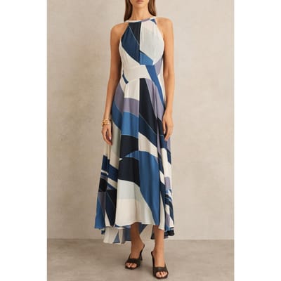 Reiss Stripe Maxi Occasion Dress Blue Size: 4 | Maxi Dresses Outlet | Dames | Blauw