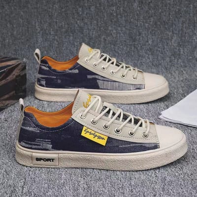 Zomer Heren Board Schoenen Nieuwe High-end Lage Top Schoenen, Heren Trendy Populaire Canvas Schoenen, Heren Student Trendy Veelzijdig 44 gray