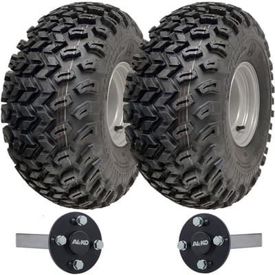 22x11.00-8 ATV-aanhangwagenkit: wielen en velgen voor utiliteitsvoertuigen, 35x35 ALKO-naaf en kortassassen, 750 kg