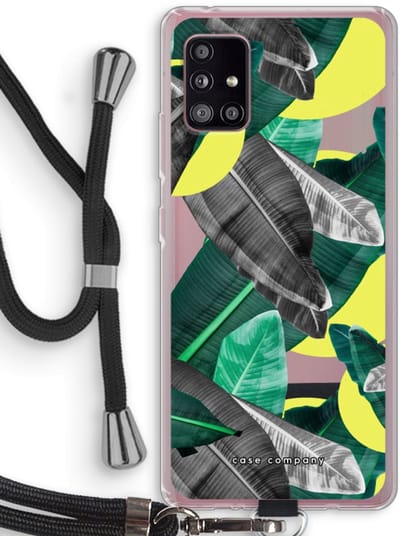 Case Company® - Hoesje met koord geschikt voor Samsung Galaxy A51 5G hoesje met Koord - Fantasie jungle - Telefoonhoesje met Zwart Koord - Bescherming aan alle Kanten en Over de Schermrand