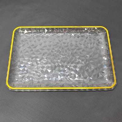 Dienblad – Luxe Transparant Design met Goud Rand – 43 x 29 x 2.5 cm