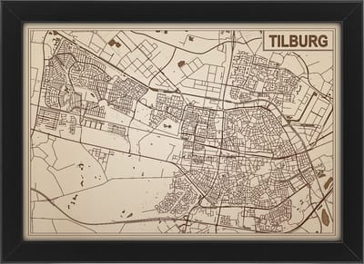 Decoratief Beeld - Houten Van Tilburg - Hout - Bekroned - Bruin - 21 X 30 Cm