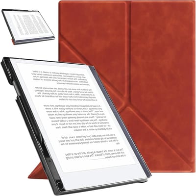 Premium PU Leren Hoes voor Remarkable 2 10.3'' - Vouwbare Stand, Pennenhouder en Magnetische Sluiting, Bescherming voor Digitale Notities en Schrijfgemak, Bruin