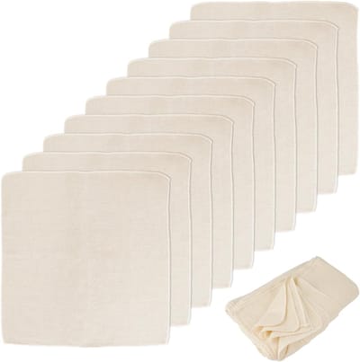 12 Stuks Herbruikbare Katoenen Doeken 50x50cm - Ideaal voor het Zeven van Kaas, Sap en Thee